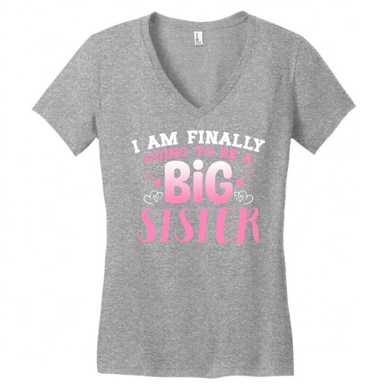 Cute Big Sister To Be Im Finally Going To Be A Big Women's V-Neck T-Shirt by zomtrewb | Artistshot