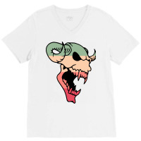 Skull Vintage Color V-neck Tee | Artistshot