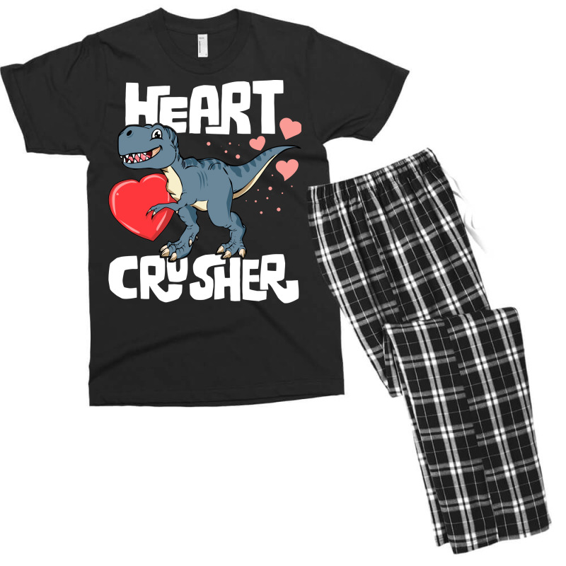 Heart Crusher Valentines Day Trex Dinosaur Kids Men's T-shirt Pajama Set | Artistshot