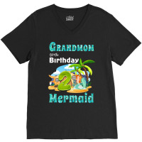 Cute Mermaid Grandmom Of The 2nd Birthday Cool V-neck Tee | Artistshot