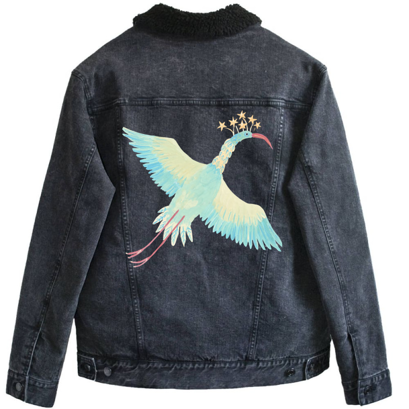 Star Bird 1 Unisex Sherpa-Lined Denim Jacket by machapnalinii | Artistshot