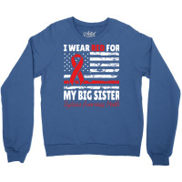 Dyslexia Awareness Month Big Sister Red Ribbon Ame Crewneck Sweatshirt | Artistshot