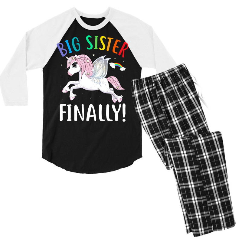 Im Going To Be A Big Sister Unicorn Men's 3/4 Sleeve Pajama Set by palokalgeau | Artistshot