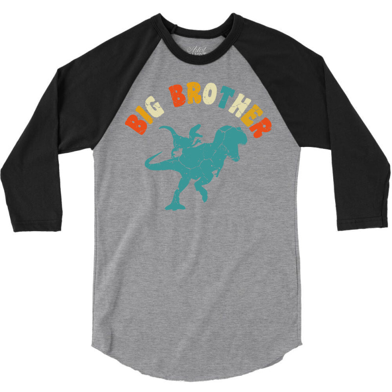 Promoted To Big Brother Dinosaur Gift Big Bro 3/4 Sleeve Shirt | Artistshot