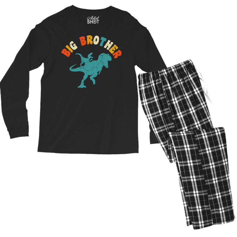 Promoted To Big Brother Dinosaur Gift Big Bro Men's Long Sleeve Pajama Set | Artistshot