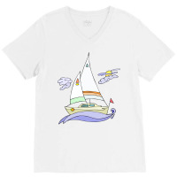 Sailboat Boy V-neck Tee | Artistshot