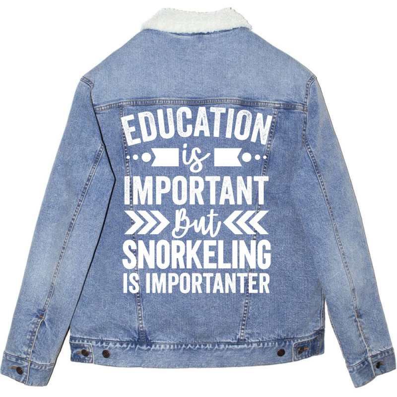 Snorkeling Is Importanter Cool Unisex Sherpa-lined Denim Jacket | Artistshot