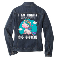 Im Finally Going To Be A Big Sister Announcement 2 Ladies Denim Jacket | Artistshot