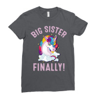 Big Sister Finally Cute Unicorn Ladies Fitted T-shirt | Artistshot