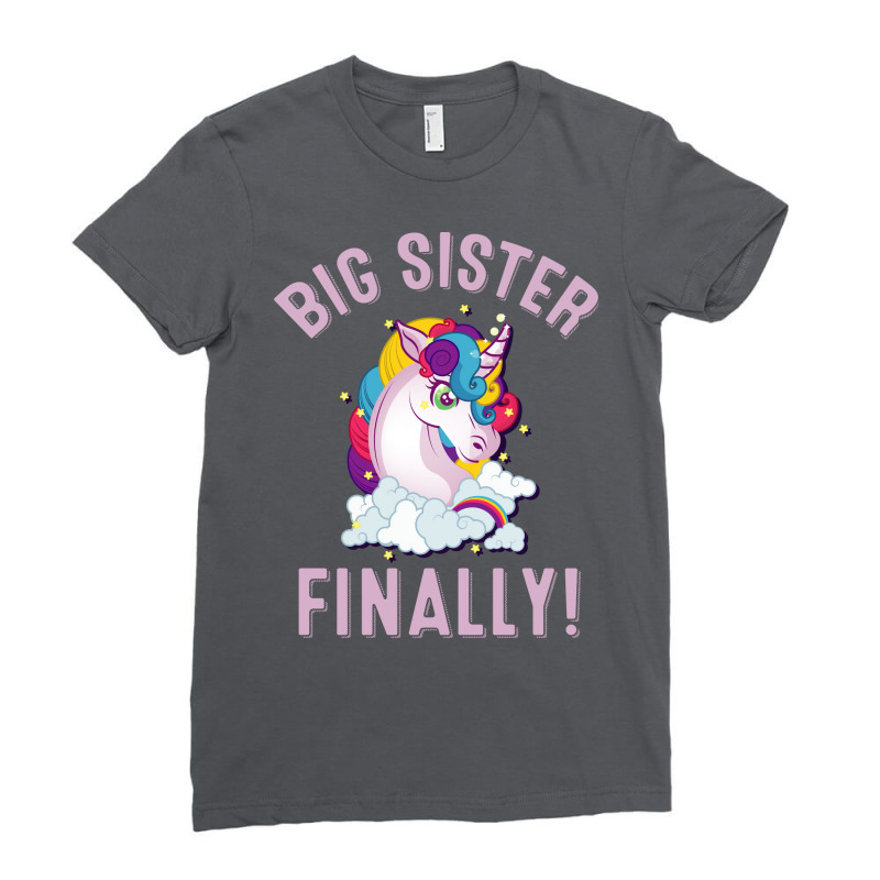 Big Sister Finally Cute Unicorn Ladies Fitted T-Shirt by mwanteismirp | Artistshot