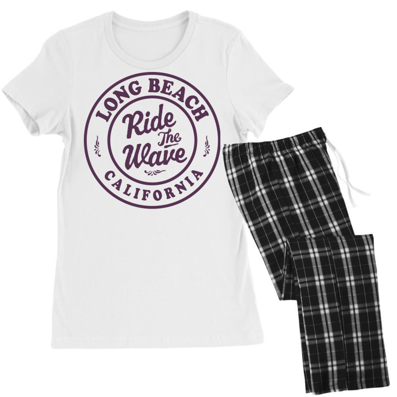 Long Beach California Ride The Wave Badge Travel Women's Pajamas Set by tiranoyendora | Artistshot