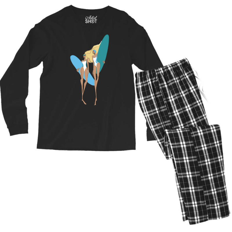 Surfgirls Cute Men's Long Sleeve Pajama Set | Artistshot