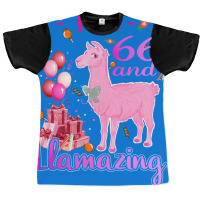 I Am 66 Years Old And Llamazing 66th Llama Birthda Graphic T-shirt | Artistshot