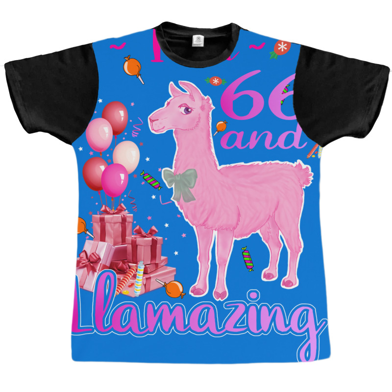 I Am 66 Years Old And Llamazing 66th Llama Birthda Graphic T-shirt by itanivampap | Artistshot