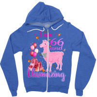 I Am 66 Years Old And Llamazing 66th Llama Birthda Zipper Hoodie | Artistshot