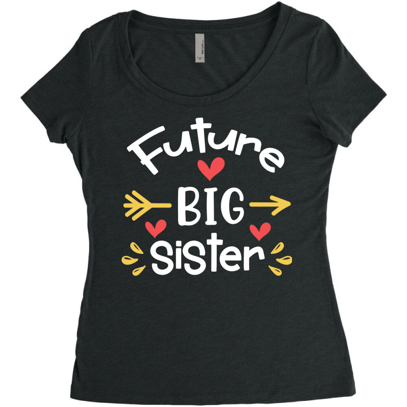 Future Big Sister Pregnancy Announcement Women's Triblend Scoop T-shirt by stpaulaffaneh | Artistshot