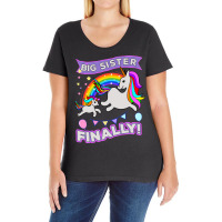 Big Sister Finally Unicorn Ladies Curvy T-shirt | Artistshot