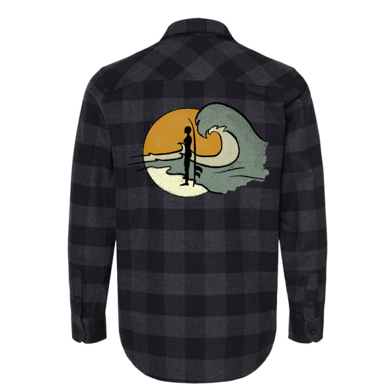 Sea Surf Big Front Print Nature Flannel Shirt | Artistshot