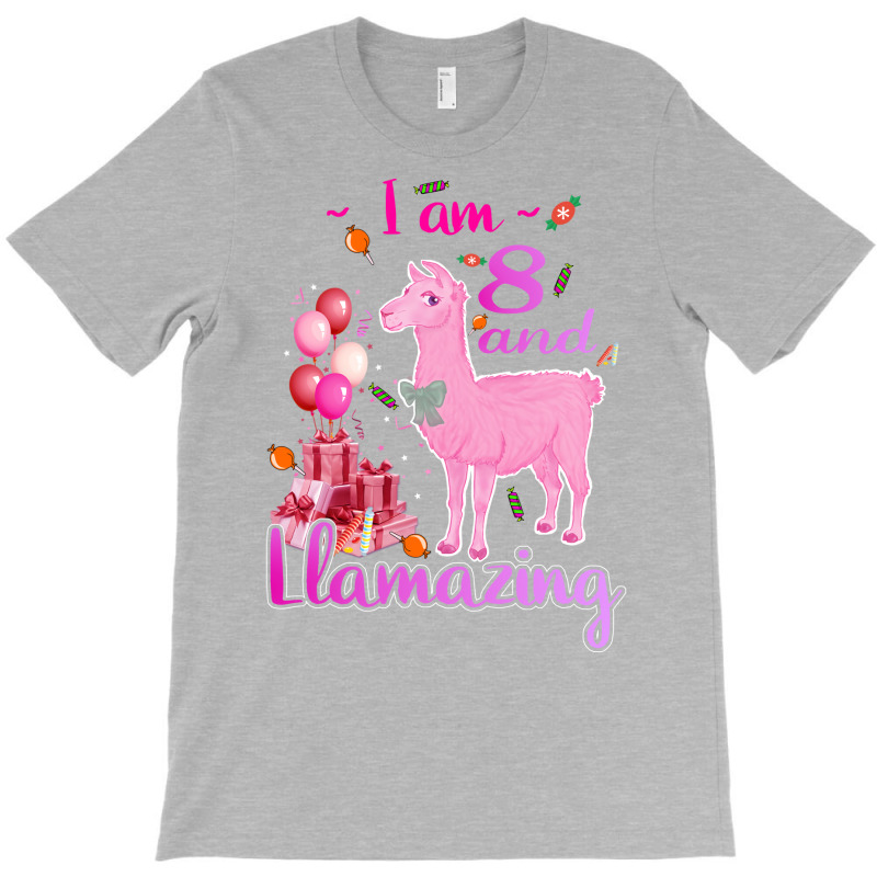 I Am 8 Years Old And Llamazing 8th Llama Birthday T-Shirt by idrogoajddjs | Artistshot