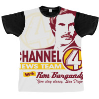 Channel 4 News Team With Ron Burgundy! Graphic T-shirt | Artistshot