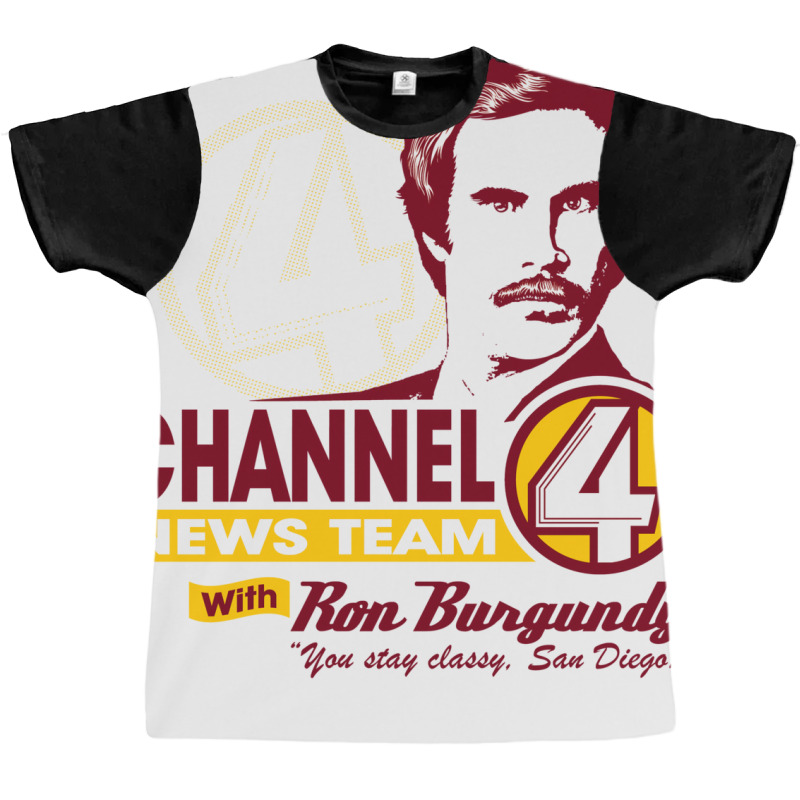 Channel 4 News Team With Ron Burgundy! Graphic T-shirt by znaidiativot | Artistshot