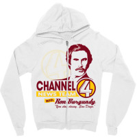 Channel 4 News Team With Ron Burgundy! Zipper Hoodie | Artistshot