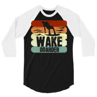 Vintage Wakeboarding Wakeboarder Wake Stars 3/4 Sleeve Shirt | Artistshot