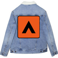 Camping Sign Symbol Unisex Sherpa-lined Denim Jacket | Artistshot