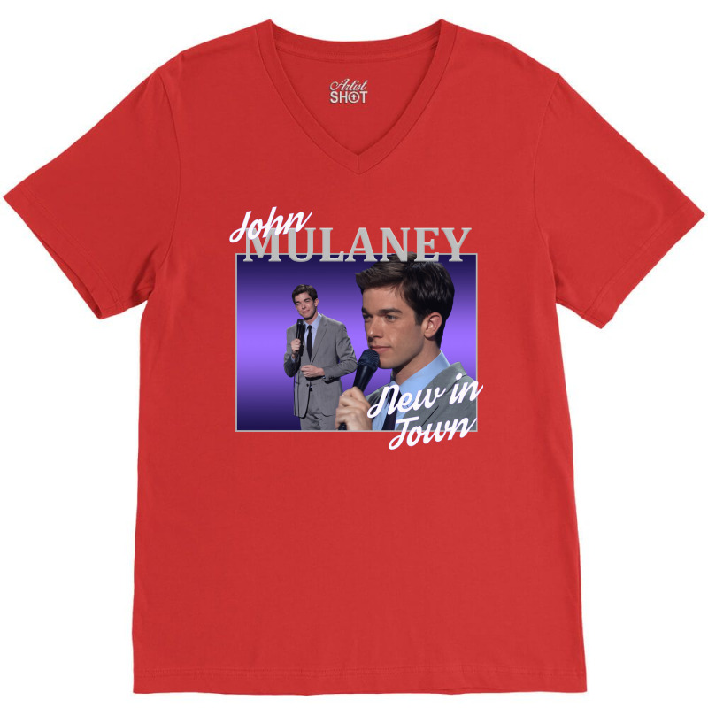 John Mulaney Homage V-Neck Tee by embarigosineg | Artistshot