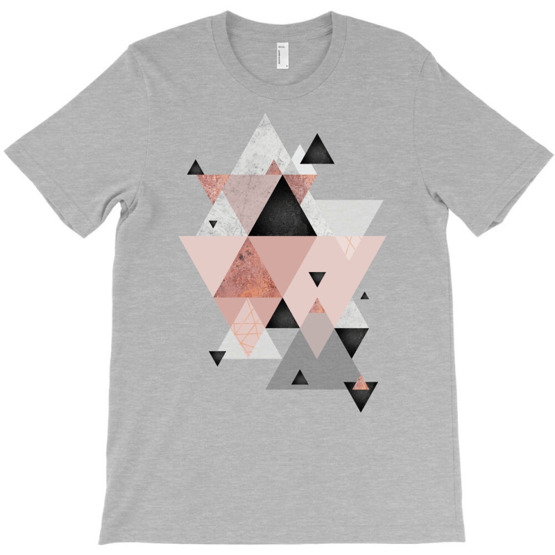 Geometric Compilation In Rose Gold And Blush Pink T-shirt | Artistshot