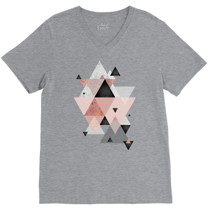 Geometric Compilation In Rose Gold And Blush Pink V-neck Tee | Artistshot