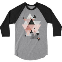 Geometric Compilation In Rose Gold And Blush Pink 3/4 Sleeve Shirt | Artistshot