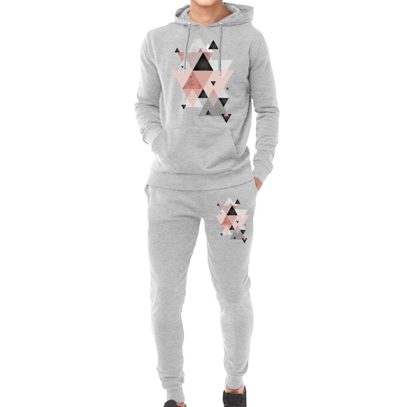 Geometric Compilation In Rose Gold And Blush Pink Hoodie & Jogger Set | Artistshot