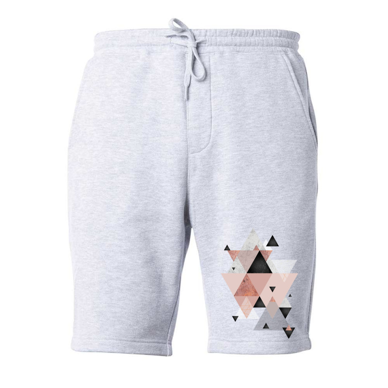 Geometric Compilation In Rose Gold And Blush Pink Fleece Short | Artistshot