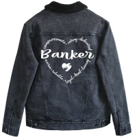 Banker Heart Girl Unisex Sherpa-lined Denim Jacket | Artistshot