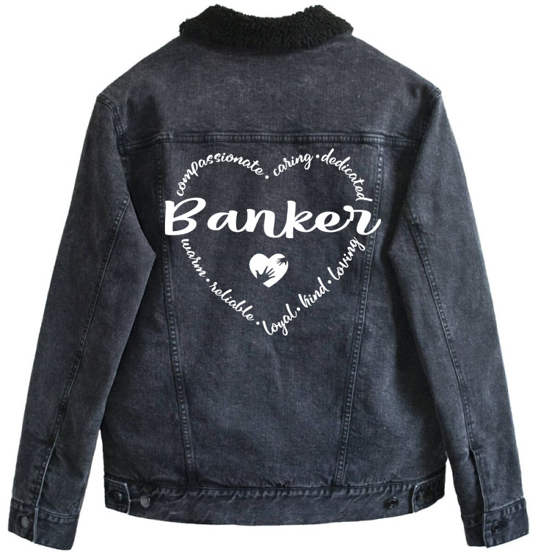 Banker Heart Girl Unisex Sherpa-Lined Denim Jacket by soutzitacenv | Artistshot