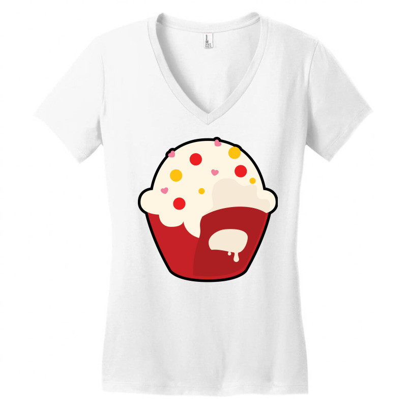 Cupcake Baking Bite Nostalgia Women's V-Neck T-Shirt by soutzitacenv | Artistshot