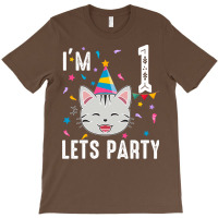 Lets Party 1st Birthday With Domestic Shorthair Cu T-shirt | Artistshot