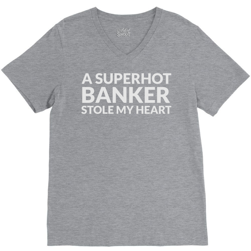 A Superhot Banker Stole My Heart Yellow V-Neck Tee by tzemzooriv | Artistshot