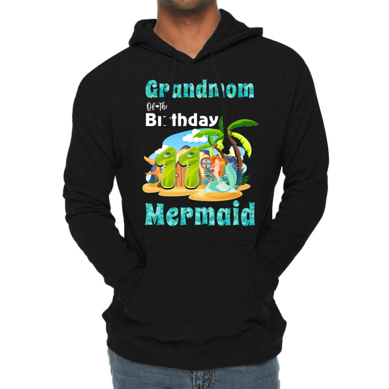 Cute Mermaid Grandmom Of The 11th Birthday Love Lightweight Hoodie | Artistshot