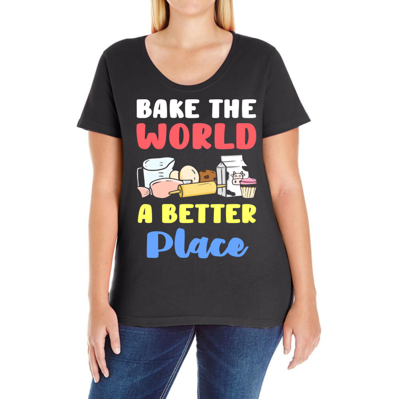 Baking Baker Blue Ladies Curvy T-Shirt by tunquelss6 | Artistshot