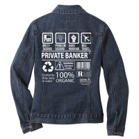 Private Banker T  Multitasking Certified Job Gift Ladies Denim Jacket | Artistshot