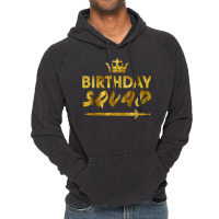 Happy Birthday Squad King Crown Sword Party Golden Vintage Hoodie | Artistshot