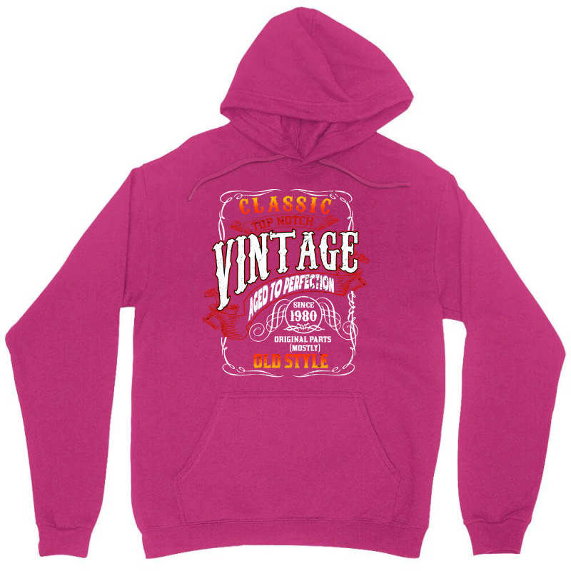 Vintage Birthday 1980 Aged To Perfection 1980 Birt Unisex Hoodie | Artistshot