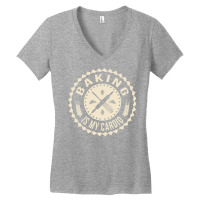 Cute Baking Gift Print Baker Pastry Chef My Cardio Women's V-neck T-shirt | Artistshot