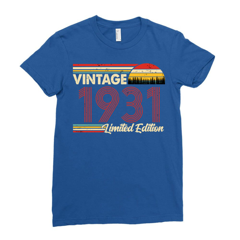 Vintage 1931 Birthday  Limited Edition 1931 Birthd Ladies Fitted T-Shirt by pengixiusam | Artistshot