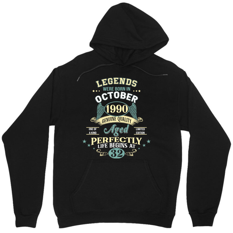 32nd Birthday Decoration Legends Were Born In Octo Unisex Hoodie | Artistshot