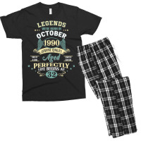 32nd Birthday Decoration Legends Were Born In Octo Men's T-shirt Pajama Set | Artistshot