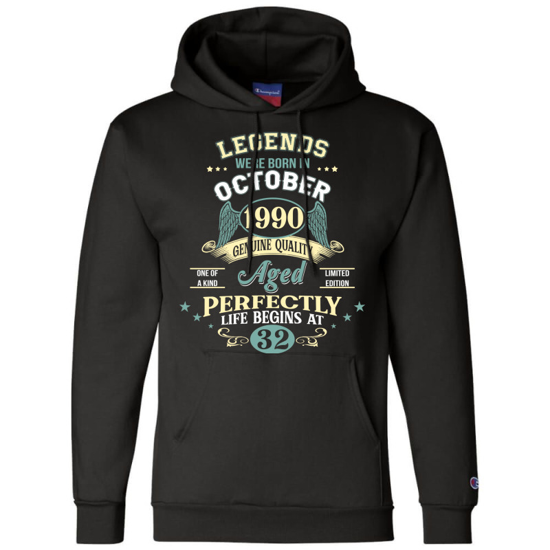 32nd Birthday Decoration Legends Were Born In Octo Champion Hoodie | Artistshot