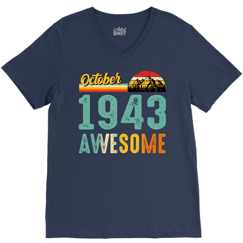 October 1949 Birthday Gift  Vintage October 1949 A V-neck Tee | Artistshot